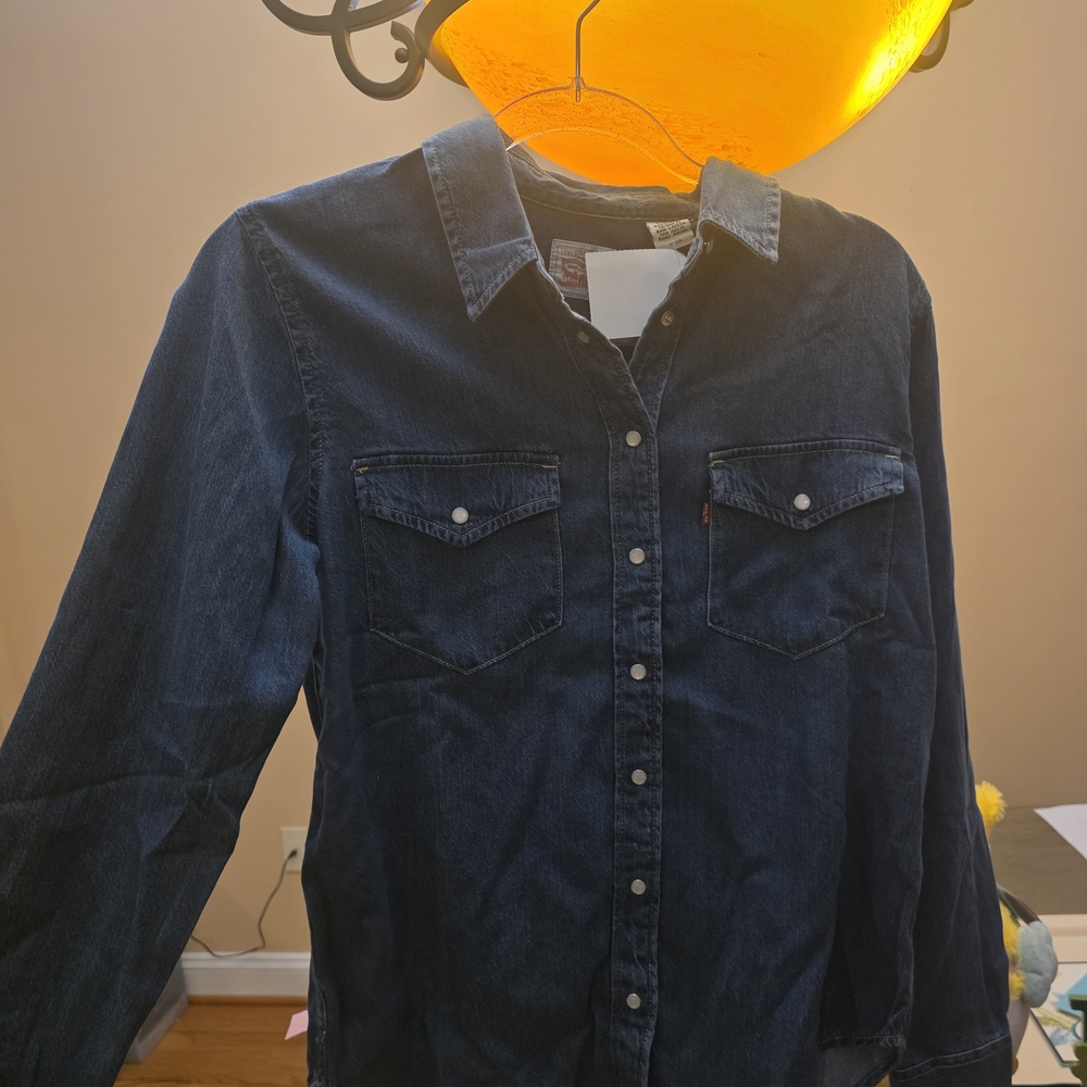 Levi's Dark Blue Denim Button-Down Shirt